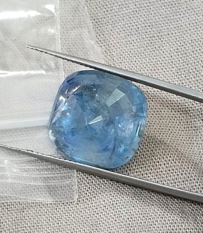 17.96ct Untreated Blue Sapphire Natural IIGJ Certified Burmese Cushion Cut Gemstone