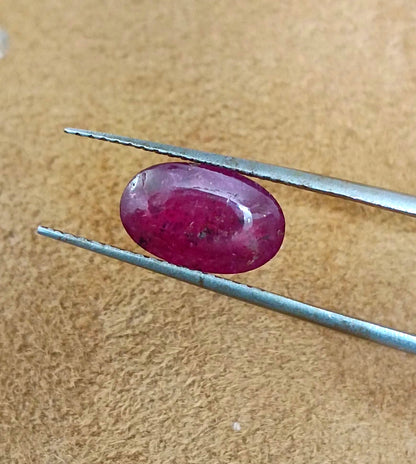 2.45ct Cabochon Cut Ruby , 100% Natural Heated Earth Mined Gemstone