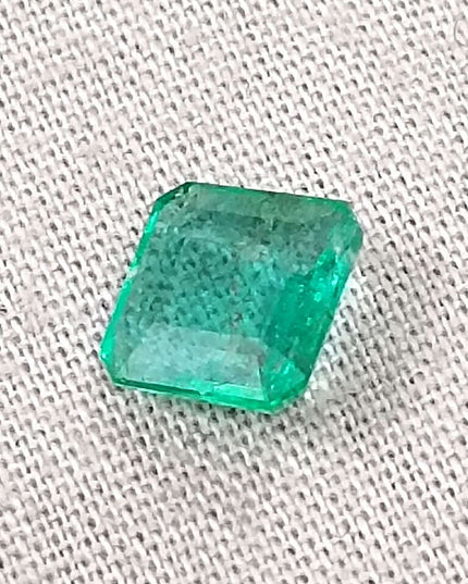 1.38ct Natural Zambian Emerald GSI Certified Minor Oiled Loose Gemstone