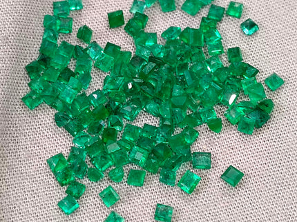 13.65ct Natural Panjshir Emerald Lot Calibrated Deep Vivid Green Princess Cut Gemstone