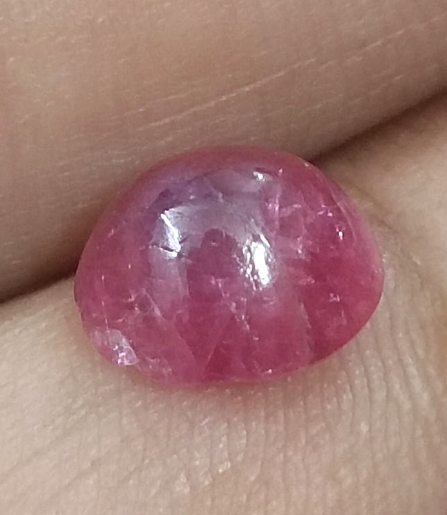 4.32ct Cabochon Cut Certified Natural Red African Ruby Unheated Gemstone