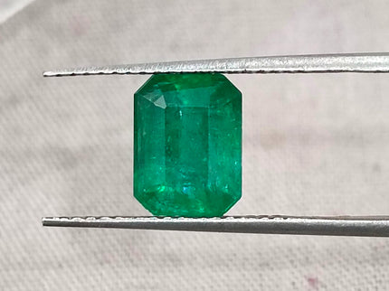 Vivid Deep Green 1.96ct Natural Zambian Emerald Certified Octagon Cut Gemstone