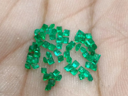 Calibrated Emerald Lot 1.20ct Natural mm size Princess Cut Medium Deep Vivid Green Stones