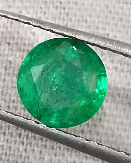 0.88ct Round Cut Natural Zambian Emerald