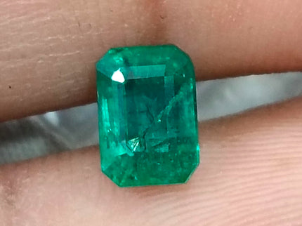 1.72ct Natural Emerald Medium Intense Green GSI Certified Octagon Cut Gemstone