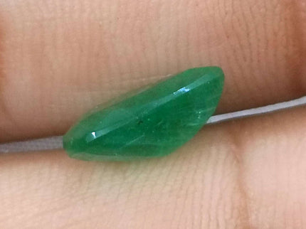 3.25ct Zambian Emerald, Certified Natural Velvet Green Pear Cut Loose Stone