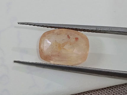 Untreated Padparadscha Sapphire 3.69ct Natural Certified Pinkish Orange Cushion Cut Gemstone