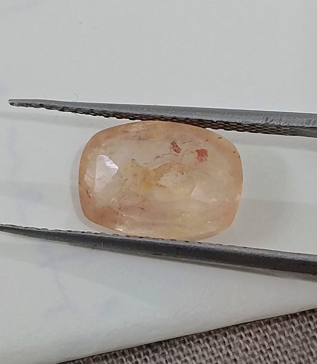 Untreated Padparadscha Sapphire 3.69ct Natural Certified Pinkish Orange Cushion Cut Gemstone