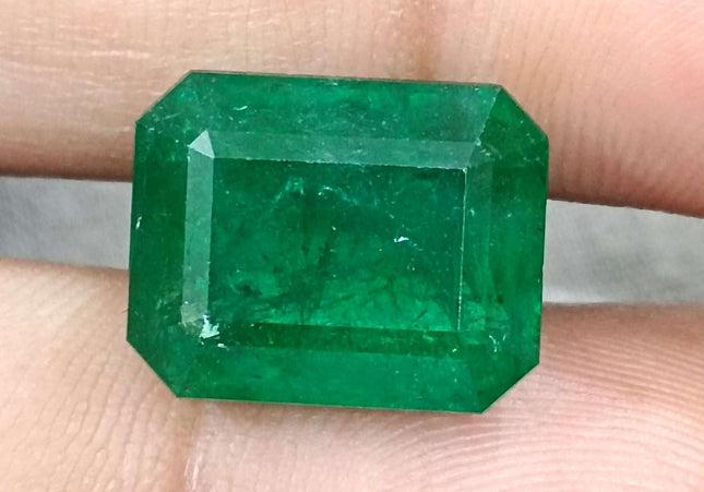 11.92ct Natural Deep Vivid Green Minor Oiled Swat Emerald.