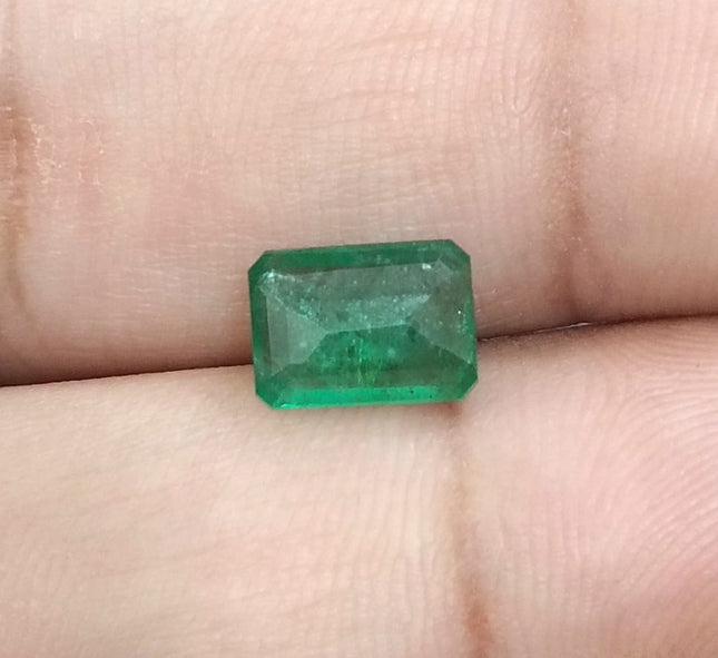 1.64ct Medium Deep Green Natural Swat Emerald Octagon Cut Loose Gemstone