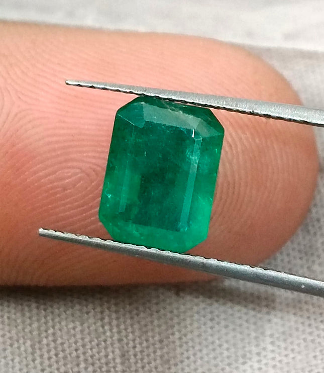 Zambian Emerald 2.23ct Certified Natural Medium Deep Green Octagon Cut Loose Gemstone