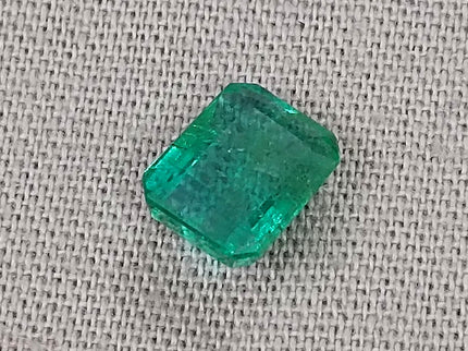 Zambian Emerald 1.27ct Quality Deep green Natural Emerald Cut Gemstone