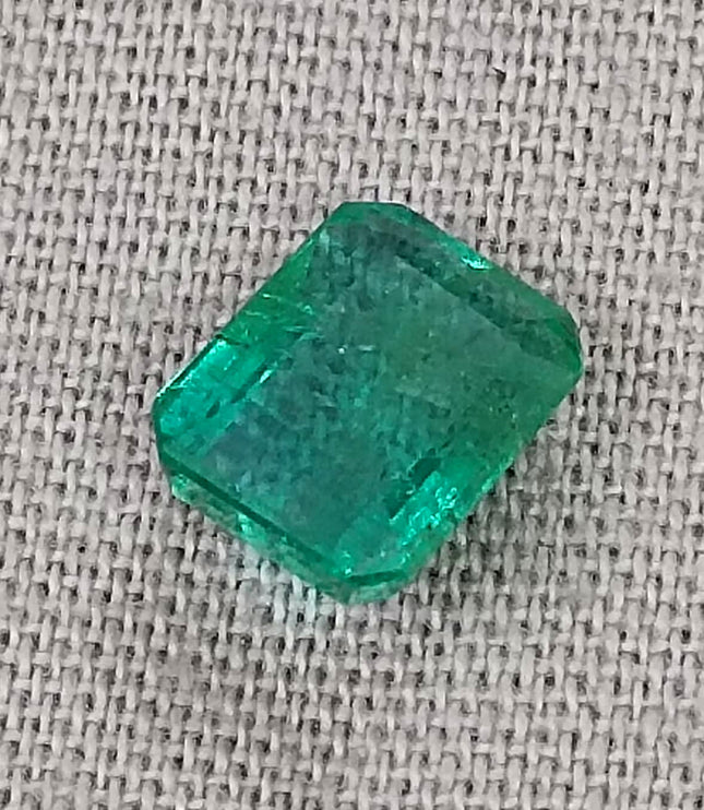 Zambian Emerald 1.27ct Quality Deep green Natural Emerald Cut Gemstone