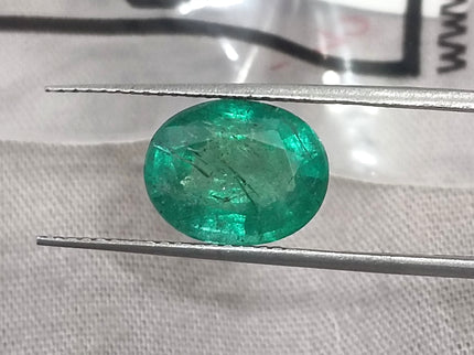 3.04ct Zambian Emerald, Forest Green Certified Natural Oval Cut Loose Gemstone