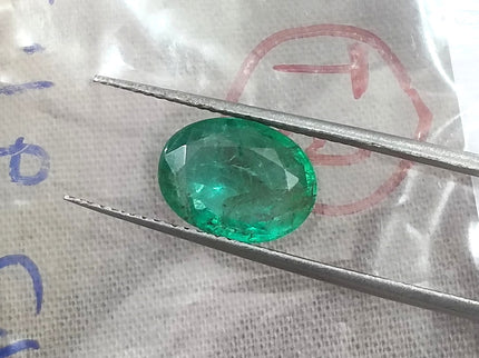 2.16ct Natural Zambian Emerald SGL Certified Medium Green Oval Cut Gemstone