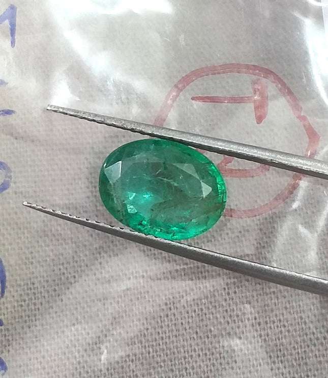 2.16ct Natural Zambian Emerald SGL Certified Medium Green Oval Cut Gemstone