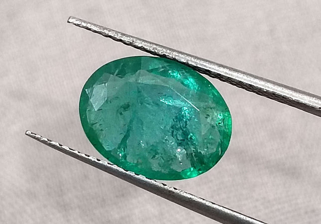 GSI Certified 2.40ct Zambian Emerald Earth Mined Loose Gemstone