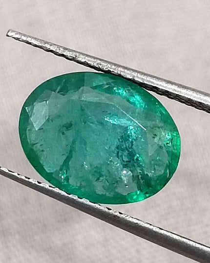GSI Certified 2.40ct Zambian Emerald Earth Mined Loose Gemstone