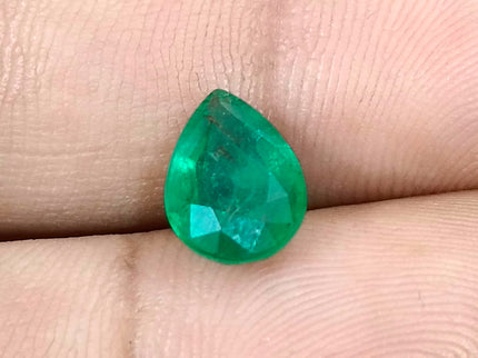 Zambian Emerald 2.55ct Natural Deep Velvet Green Certified Pear Cut Loose Gemstone