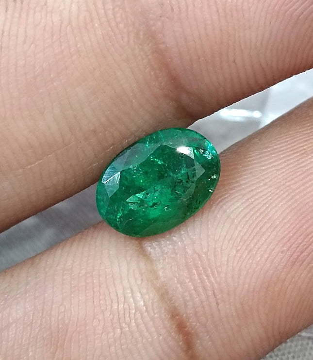 2.37ct Emerald Natural Deep Pure Green SGL Certified Oval Cut Gemstone