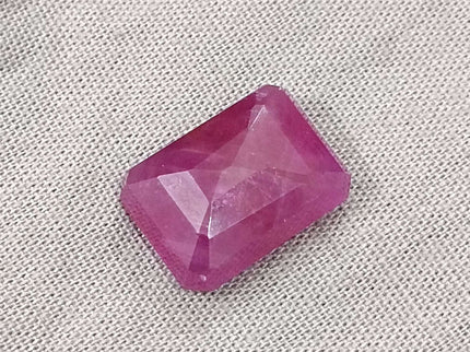 African Ruby 10.80ct Natural Certified Untreated Emerald Cut Loose Gemstone