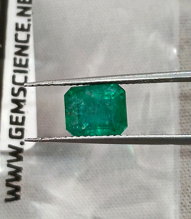 Zambian Emerald 1.97ct Certified Natural Medium Deep Green Octagon Cut Gemstone