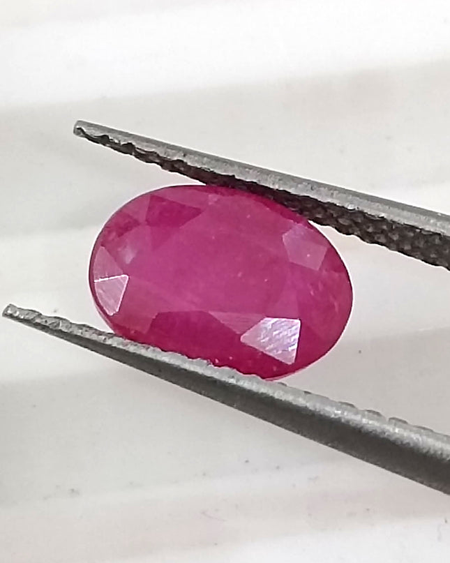 GSI Certified 1.50ct Mozambique Ruby, Natural Untreated Gemstone