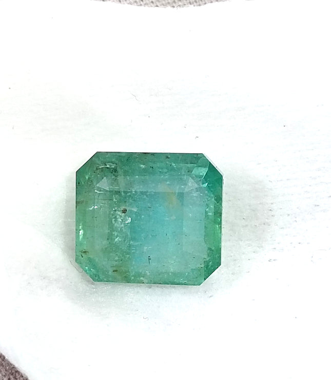 10.10ct Natural Emerald AGRL Certified Pastel Green Octagon Cut Loose Gemstone