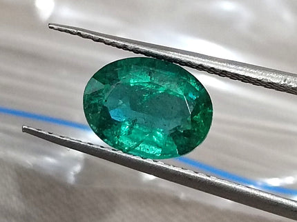1.53ct Natural Emerald Zambia Medium Deep Green SGL Certified Oval Cut Loose Stone