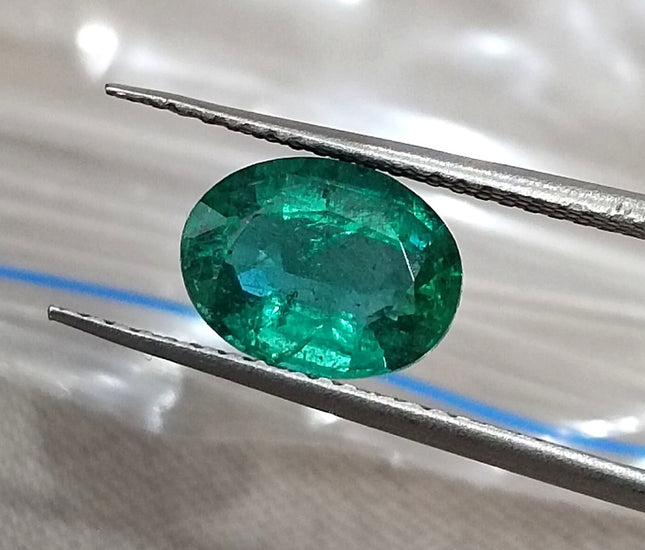 1.53ct Natural Emerald Zambia Medium Deep Green SGL Certified Oval Cut Loose Stone