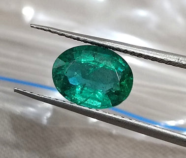 1.53ct Natural Emerald Zambia Medium Deep Green SGL Certified Oval Cut Loose Stone