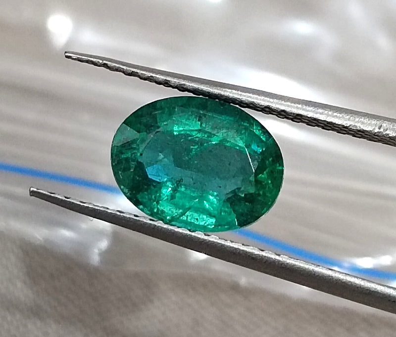 1.53ct Natural Emerald Zambia Medium Deep Green SGL Certified Oval Cut Loose Stone