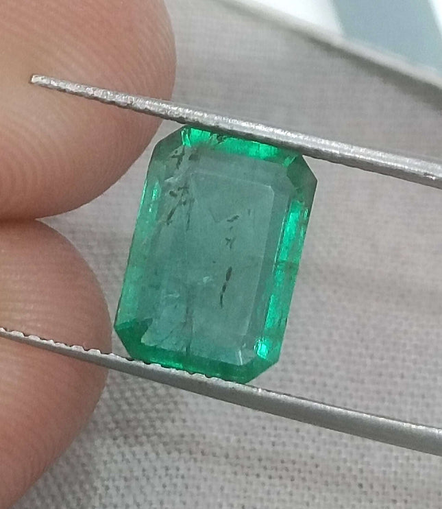 Zambian Emerald 2.73ct Certified Natural Medium Deep Green Loose Stone.