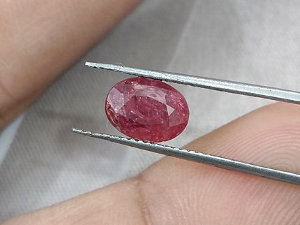 1.45ct Unheated Natural Ruby Mozambique Rasberry Red Oval Gemstone