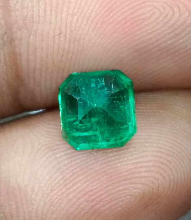 Panjshir Emerald 2.08ct Certified Natural Medium Green Octagon Cut Loose Gemstone