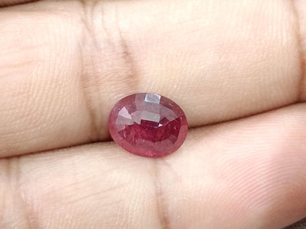 2.39ct Untreated Natural Ruby SGL Certified Mozambique Deep Cherry Red Oval Cut Gemstone