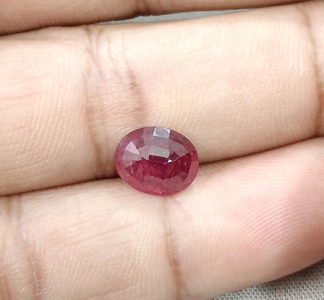 2.39ct Untreated Natural Ruby SGL Certified Mozambique Deep Cherry Red Oval Cut Gemstone