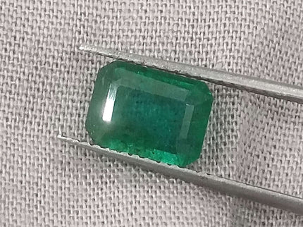 Certified 1.51ct Natural Zambian Emerald, Deep Green.