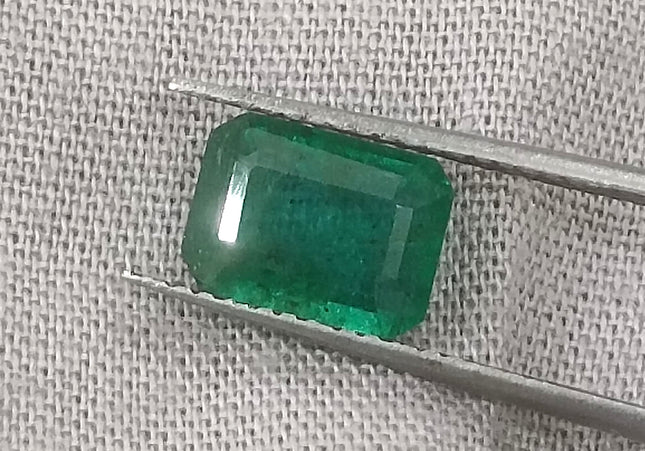 GSI Certified 1.51ct Deep Golden Green Natural Zambian Emerald Minor Oiled Loose Gemstone