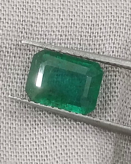 GSI Certified 1.51ct Deep Golden Green Natural Zambian Emerald Minor Oiled Loose Gemstone