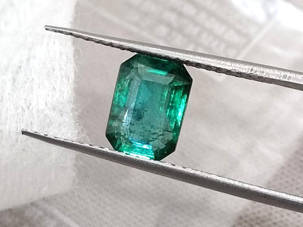 1.58ct Natural Emerald Deep Green Zambian Octagon Cut Loose Gemstone