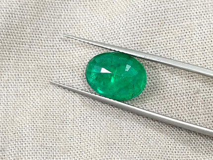 3.02ct Zambian Emerald, Alpine Green Oval Cut Certified Natural Loose Gemstone