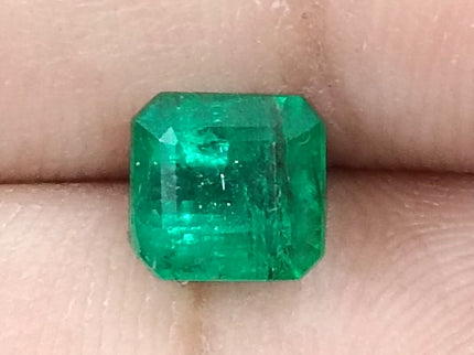 Zambian Emerald 1.61ct Natural Certified Medium Green Octagon Cut Loose Gemstone