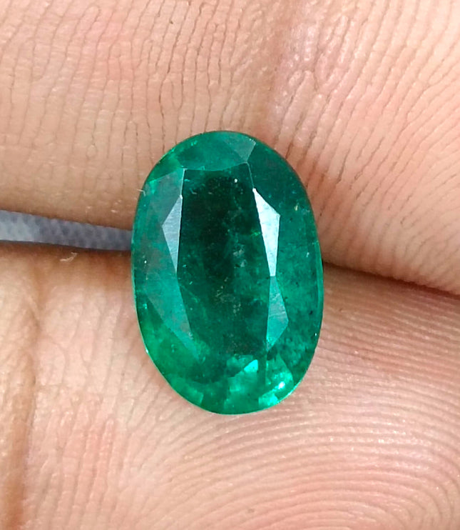 Certified 3.33ct Deep Green Zambian Emerald