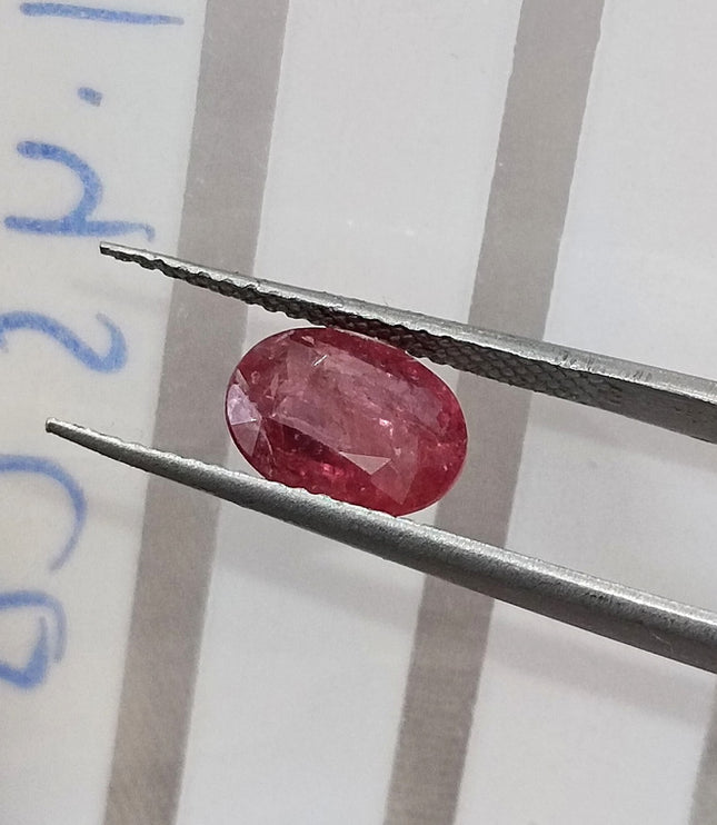 1.45ct Unheated Natural Ruby Mozambique Rasberry Red Oval Gemstone