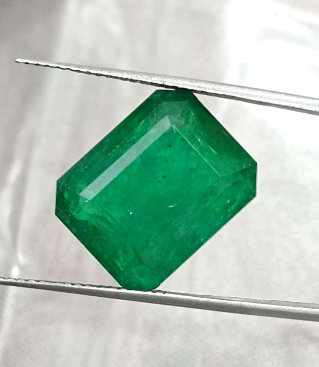 11.92ct Swat Emerald, Deep Vivid Green Natural Gemstone