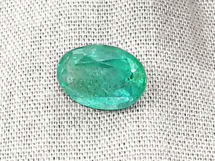 Natural Zambian Emerald 2.58ct Certified Sea Green Oval Cut Loose Gemstone