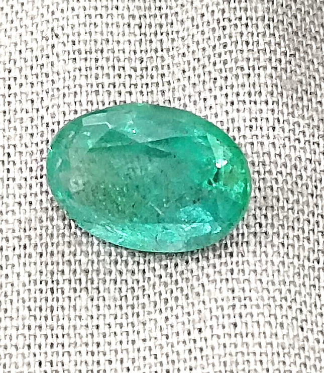 Natural Zambian Emerald 2.58ct Certified Sea Green Oval Cut Loose Gemstone