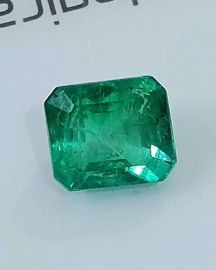 GSI Certified 1.06ct Medium Intense Green Zambian Emerald Minor Oiled Loose Gemstone