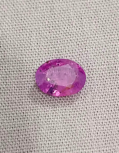 GSI Certified 2.13ct Purple Ceylon Sapphire , 100% Natural Untreated Gemstone